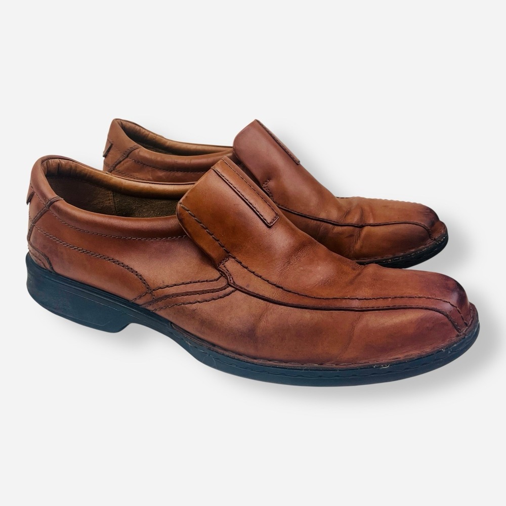 Clarks Soft Cushion Ortholite 14885 Ultimate Comfort Brown Slip On Loafers Sz 13
